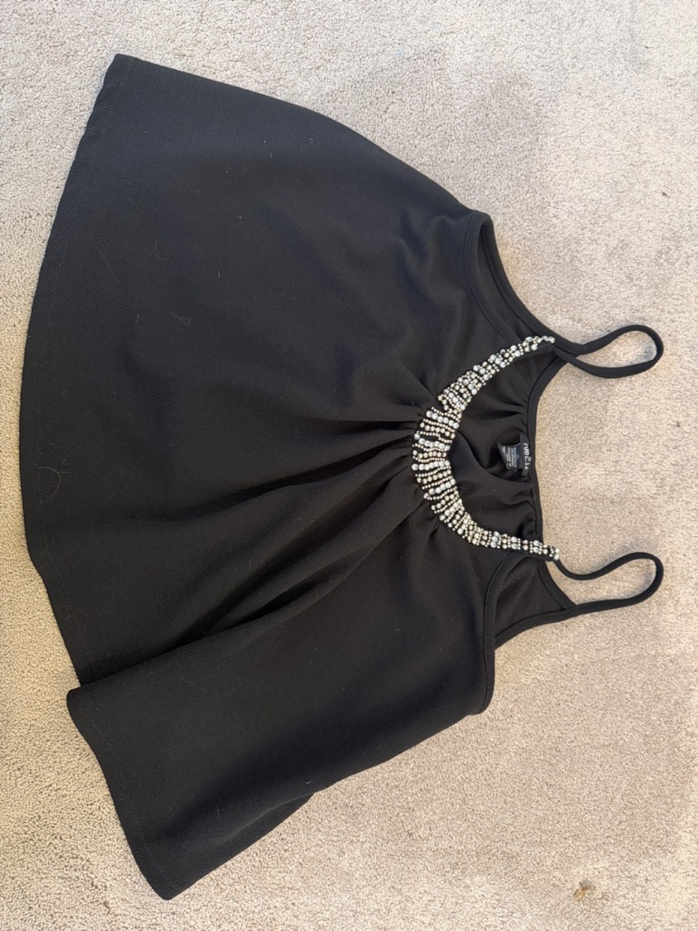 Rue21 Black Rhinestone Halter Tank Top